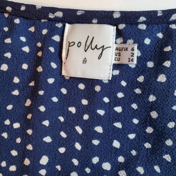 Vintage Princess Polly Polka Dot Wrap Dress Sz 2 - Picture 3 of 13